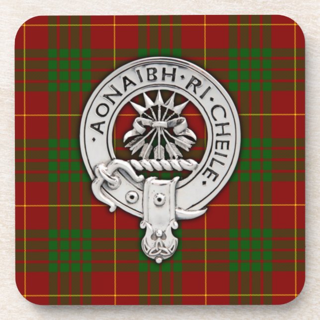 Dessous-de-verre Clan Cameron Crest & Tartan (Devant)