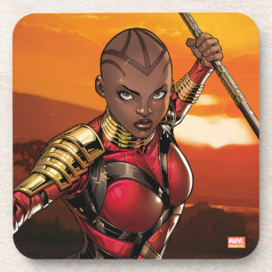 Dessous-de-verre Classiques Avengers   Okoye bondissant avec sa lan