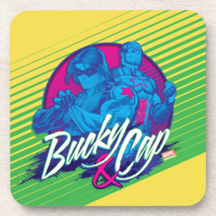 Dessous-de-verre Classiques des Avengers Graphisme néon de Bucky