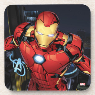 Dessous-de-verre Classiques des Avengers   Iron Man volant vers l'a