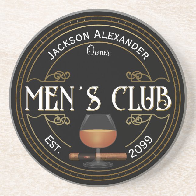 Dessous de verre club de cigares et de boissons po (Devant)