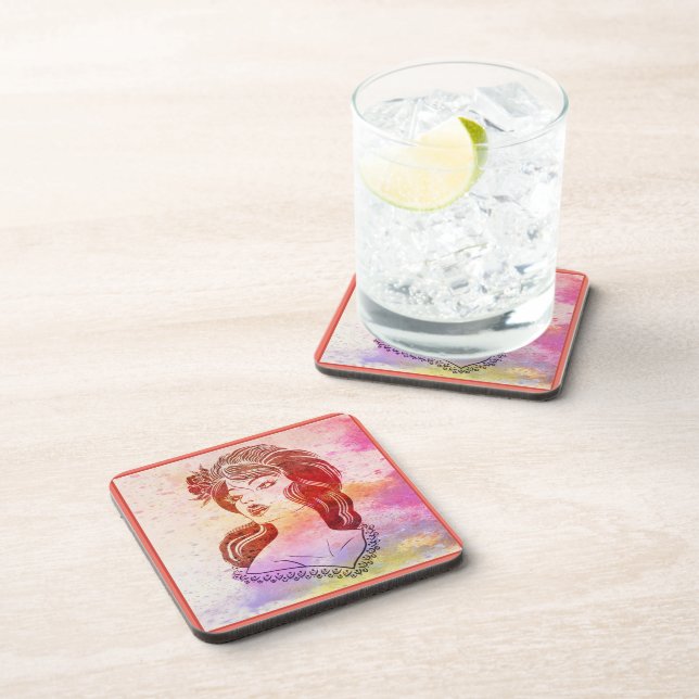 Dessous-de-verre Coaster de boissons pour femmes (Côté Droit)