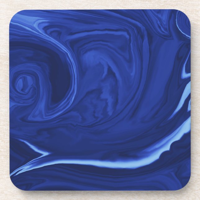 Dessous-de-verre Cobalt bleu arrière - plan texturé artisanal (Devant)