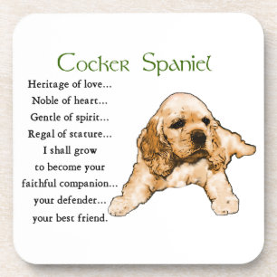Dessous-de-verre Cocker Spaniel Puppy Love Art