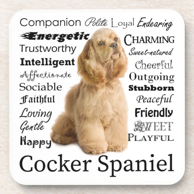 Dessous de verre Cocker Spaniel Traits (Devant)