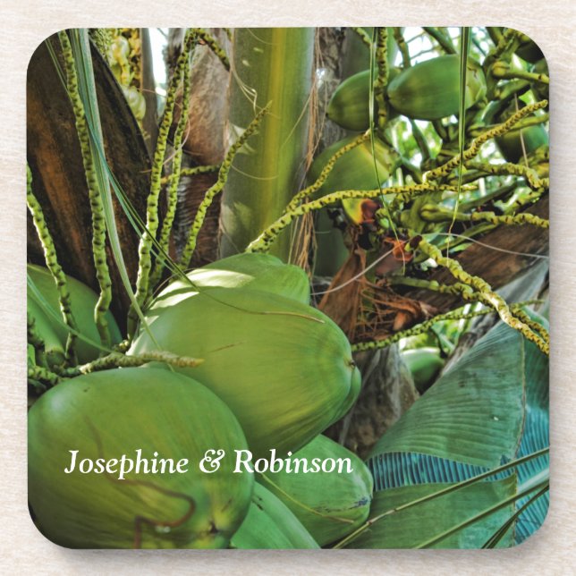 Dessous-de-verre Cocotiers tropicaux Île Palm Trees Personnaliser (Devant)