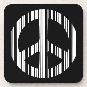 Dessous-de-verre CODE BARRE SIGNE DE PAIX Motif de code-barres hipp