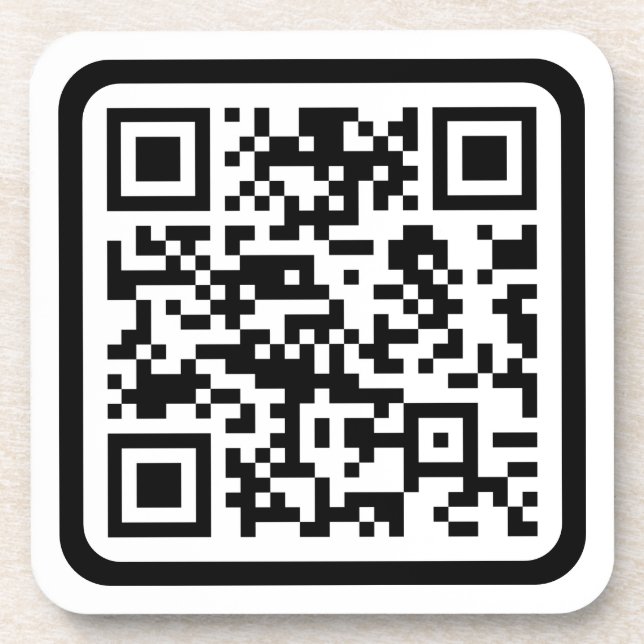 Dessous-de-verre Code QR moderne modifiable | Blanc noir ou toute c (Devant)