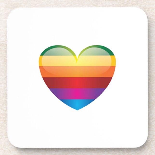 Dessous-de-verre Coeur arc-en-ciel (Devant)