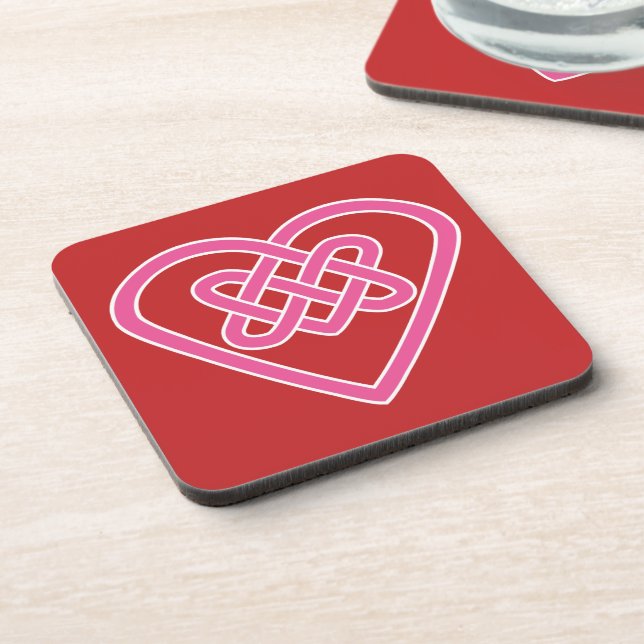 Dessous-de-verre Coeur celtique Rouge Boisson Coaster (Côté gauche)