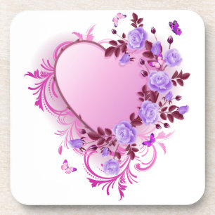 Dessous-de-verre Coeur de lavande Rose en cascade