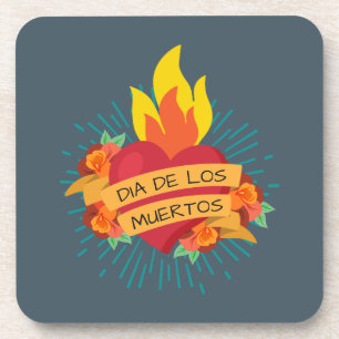 Dessous-de-verre Coeur flamboyant Dia de los Muertos  Dessous de ve