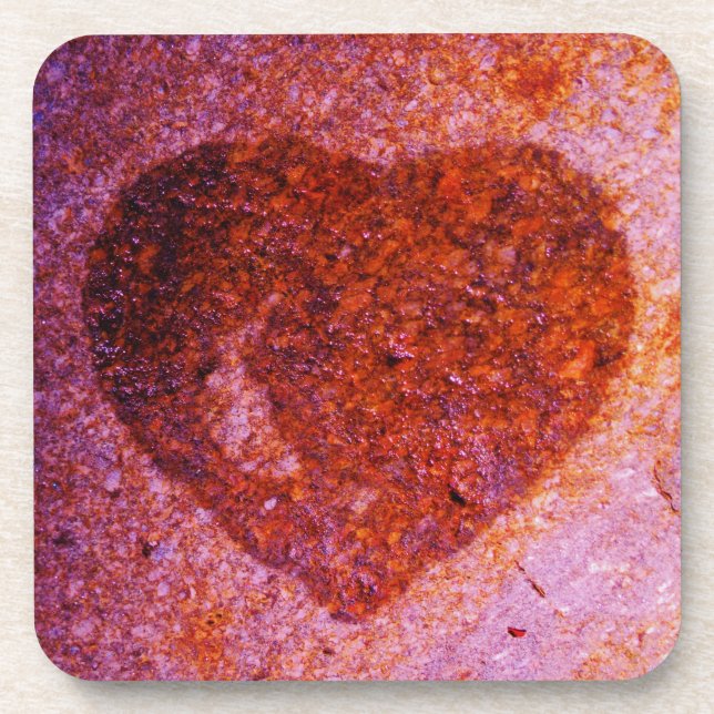 Dessous-de-verre coeur rose corail (Devant)