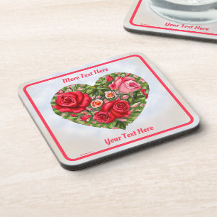 Dessous-de-verre Coeur Rose vintage
