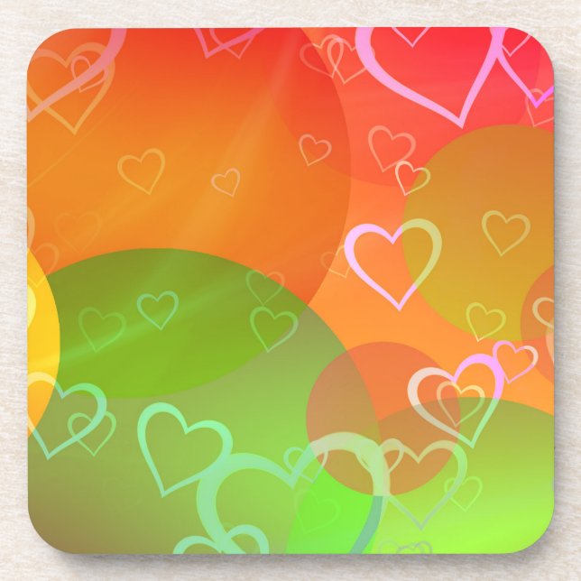 Dessous-de-verre Coeurs et ballons colorés Conception abstraite (Devant)