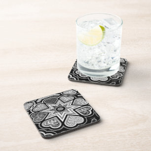 Dessous de verre Cœurs Noir & Blanc