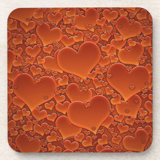 Dessous-de-verre Coeurs oranges