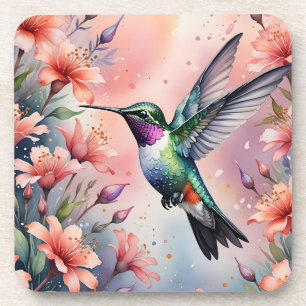 dessous de verre colibri floral