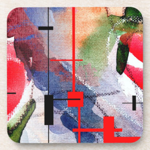 Dessous-de-verre collage d'art abstrait, médias mélangés et