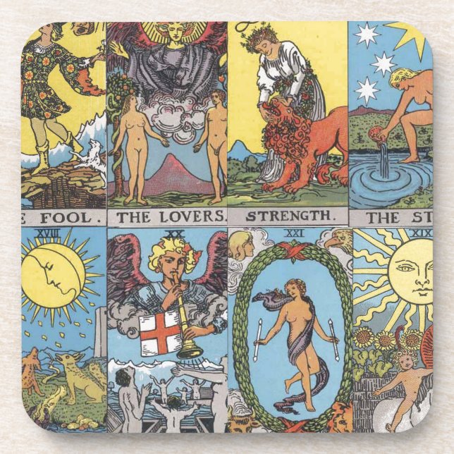 Dessous-de-verre Collage de cartes de tarot (Devant)