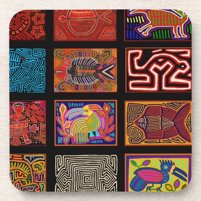 Dessous-de-verre Collage de Kuna Indian Mola (Devant)