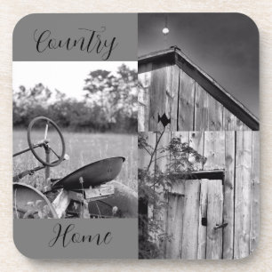 Dessous-de-verre Collage de la grange de tracteur "Country Home"