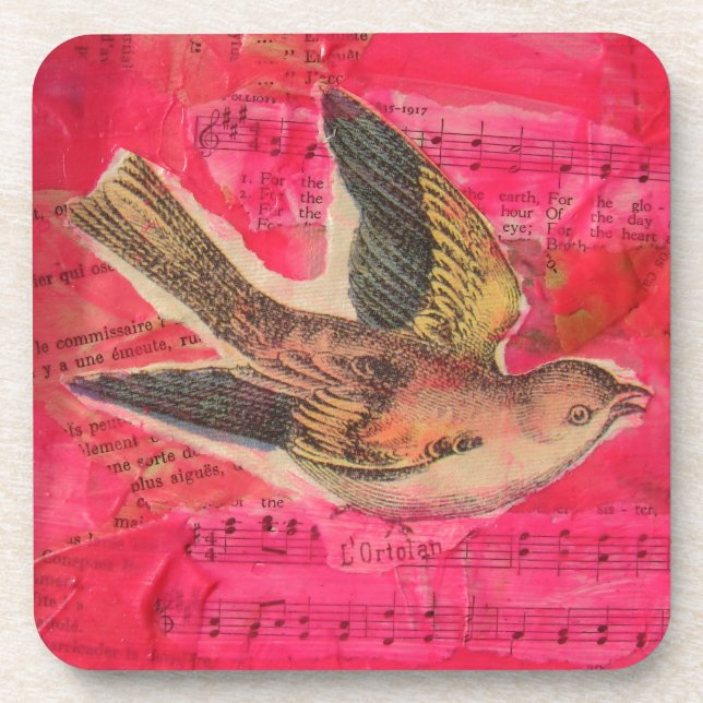 Dessous-de-verre Collage d'oiseaux (Devant)