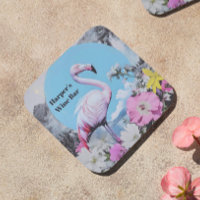 Collage Flamant rose rose rétrograde