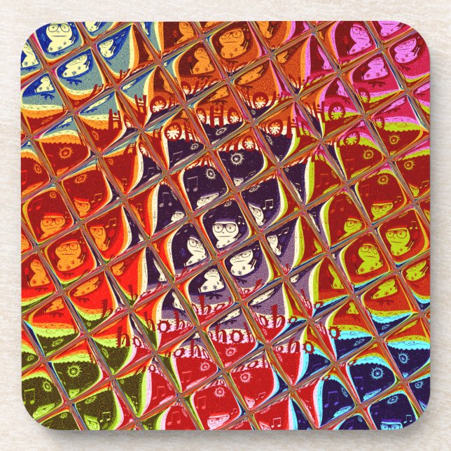 Dessous-de-verre Collection Abstraite de couleurs de Noël. (Devant)