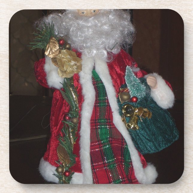 Dessous-de-verre Collection Royal Plaid Père Noël. (Devant)