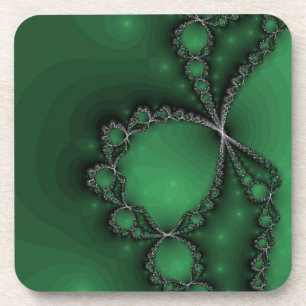 Dessous-de-verre Collier d'argent sur vert