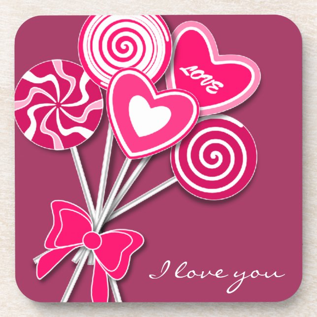 Dessous-de-verre Collipop rose Cork Coster (Devant)