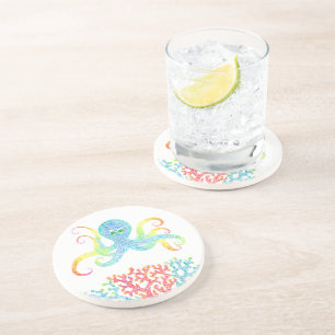 Dessous de verre coloré en grès de pieuvre