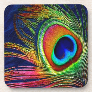 Dessous-de-verre Colorful Peacock Feather