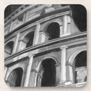 Dessous-de-verre Colosseum romain avec les dessins architecturaux
