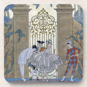 Dessous-de-verre Columbine, illustration pour des "fêtes Galantes"