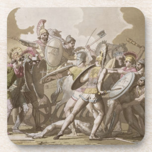 Dessous-de-verre Combat de Grecs et de Trojan au-dessus du corps de