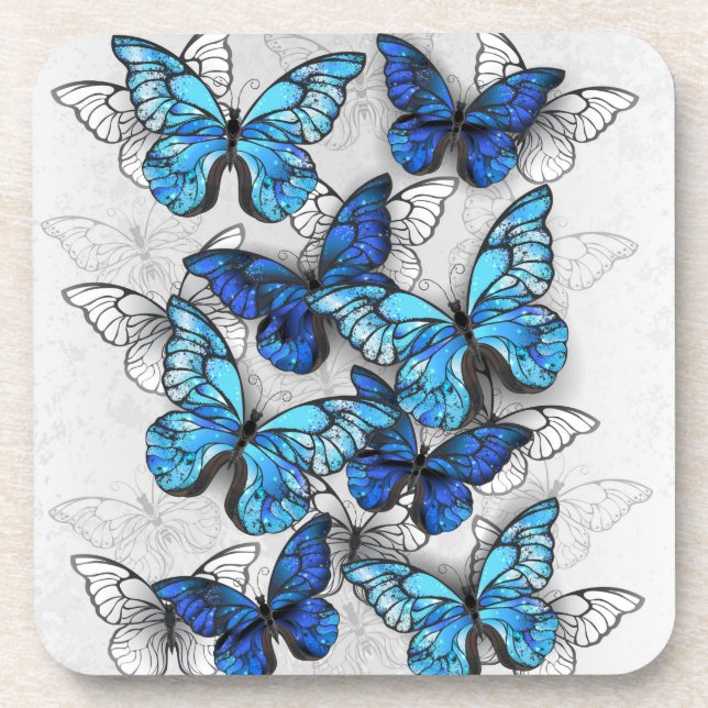 Dessous-de-verre Composition des White and Blue Butterflies (Devant)