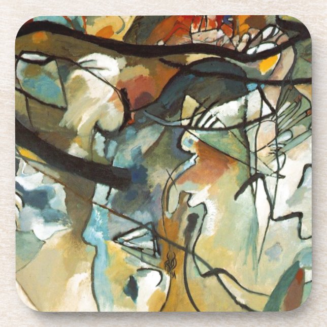 Dessous-de-verre Composition Kandinsky V Peinture Abstraite (Devant)