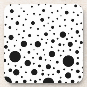 Dessous-de-verre Conception de cercle noir et blanc