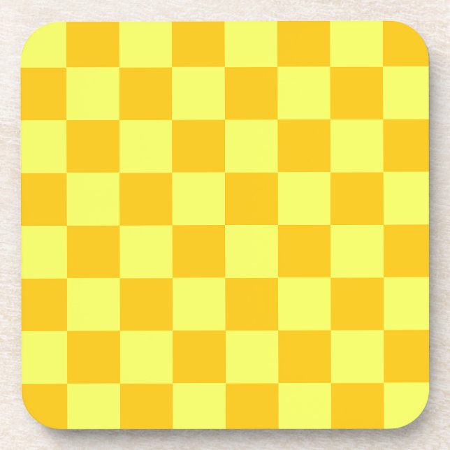 Dessous-de-verre Conception de chèques jaune clair et foncé (Devant)