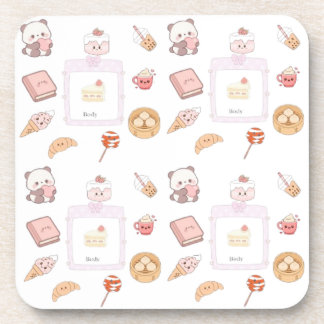 Dessous-de-verre Conception de dessert friandises rose mignon