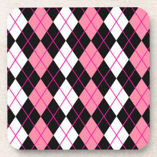 Dessous-de-verre Conception de diamant en argyle rose noir blanc