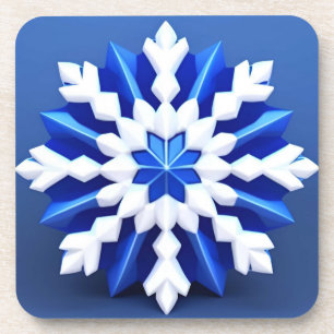 Dessous-de-verre Conception de flocon de neige blanc détaillé