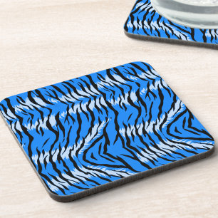 Dessous-de-verre Conception de motif de peau d'animal Tigre Bleu 
