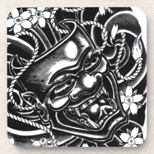 Dessous-de-verre Conception de tatouage Hannya Mask