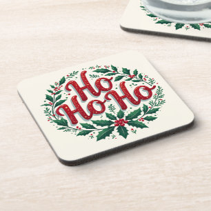 Dessous-de-verre Conception de typographie de couronne de Noël Ho H