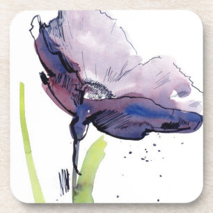 Dessous-de-verre Conception florale d'été avec le résumé peint 