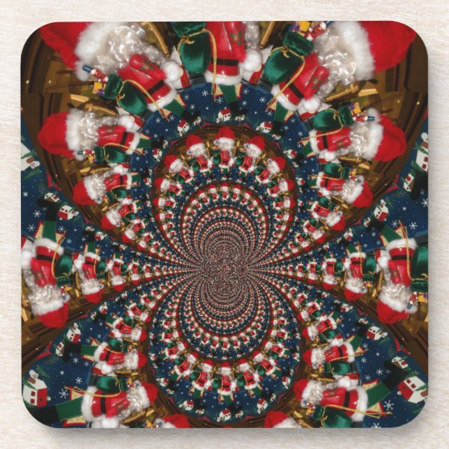 Dessous-de-verre Conception Kaleidoscope Père Noël spéciale (Devant)