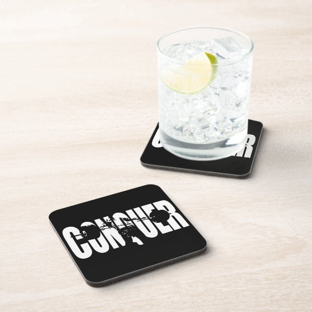Dessous-de-verre CONQUER - Haltérophilie olympique - Motivation de  (Côté Droit)